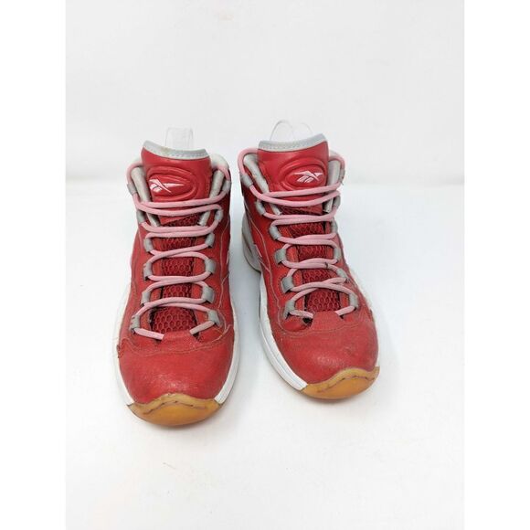 Reebok Question Mid Girls M44062 Scarlet Light Pink White - Picture 4 of 9